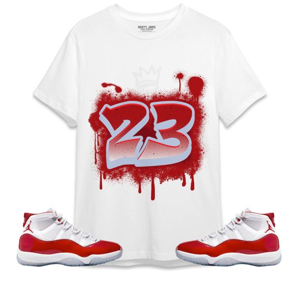 Number 23 Graffitil Unisex Shirt Match Jordan 11 Cherry Jezsport.com