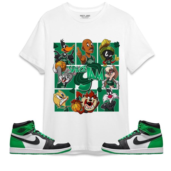 Space Jam MJ Unisex Shirt Match Jordan 1 Celtic Lucky Green Jezsport.com