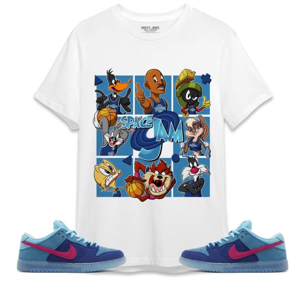 Space Jam MJ Unisex Shirt Match SB Dunk Low The Jewels Pink Blue Jezsport.com