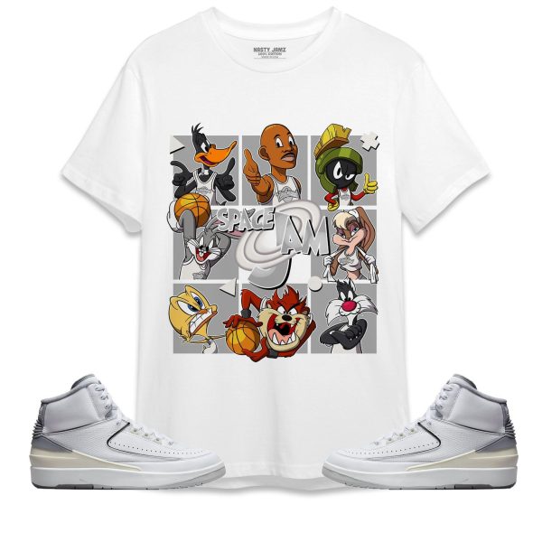 Space Jam MJ Unisex Shirt Match Jordan 2 Neutral Grey Jezsport.com