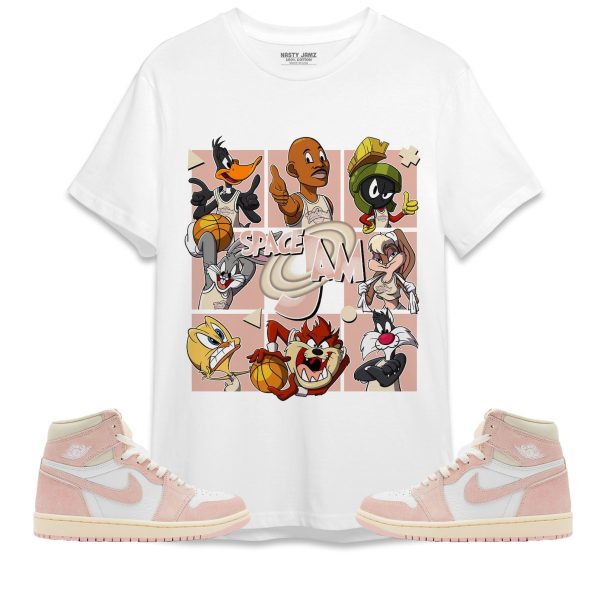 Space Jam MJ Unisex Shirt Match Jordan 1 OG Washed Pink Jezsport.com