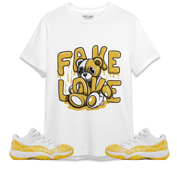 Fake Love Unisex Shirt Match Jordan 11 Low Yellow Snakeskin Jezsport.com