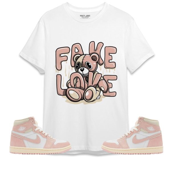 Fake Love Unisex Shirt Match Jordan 1 OG Washed Pink Jezsport.com