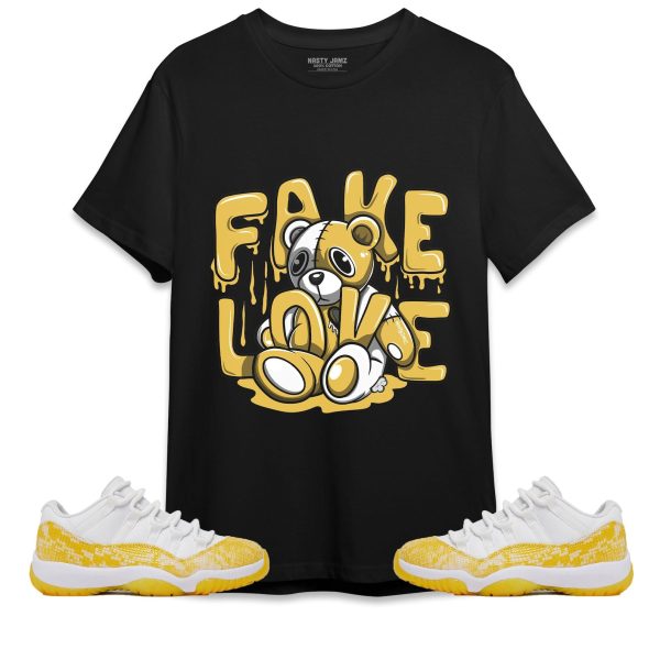 Fake Love Unisex Shirt Match Jordan 11 Low Yellow Snakeskin Jezsport.com