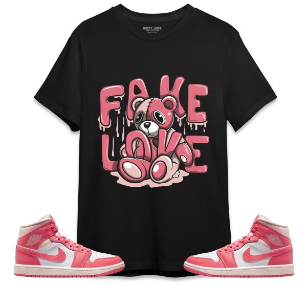 Fake Love Unisex Shirt Match Jordan 1 Mid Strawberries and Cream Jezsport.com