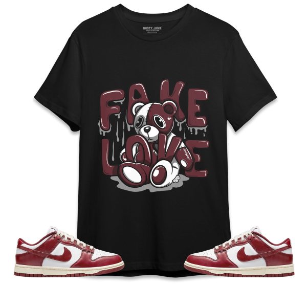 Fake Love Unisex Shirt Match Dunk Low Team Red Jezsport.com