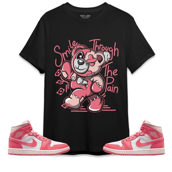 Smile Through The Pain BER Unisex Shirt Match Jordan 1 Mid Strawberries and Cream Jezsport.com