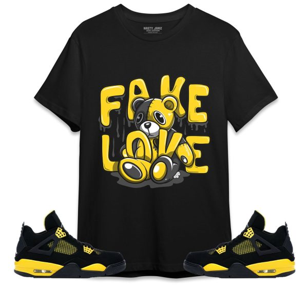 Fake Love Unisex Shirt Match Jordan 4 Thunder Jezsport.com