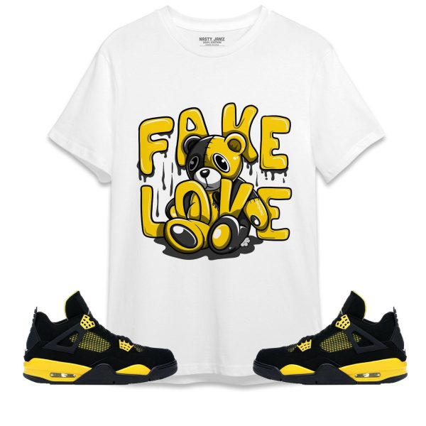 Fake Love Unisex Shirt Match Jordan 4 Thunder Jezsport.com