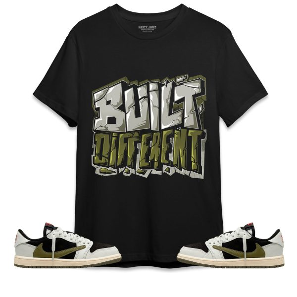 Built Different Unisex Shirt Match Jordan 1 Low Olive Jezsport.com