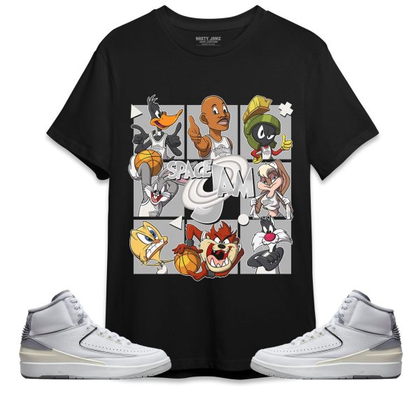 Space Jam MJ Unisex Shirt Match Jordan 2 Neutral Grey Jezsport.com