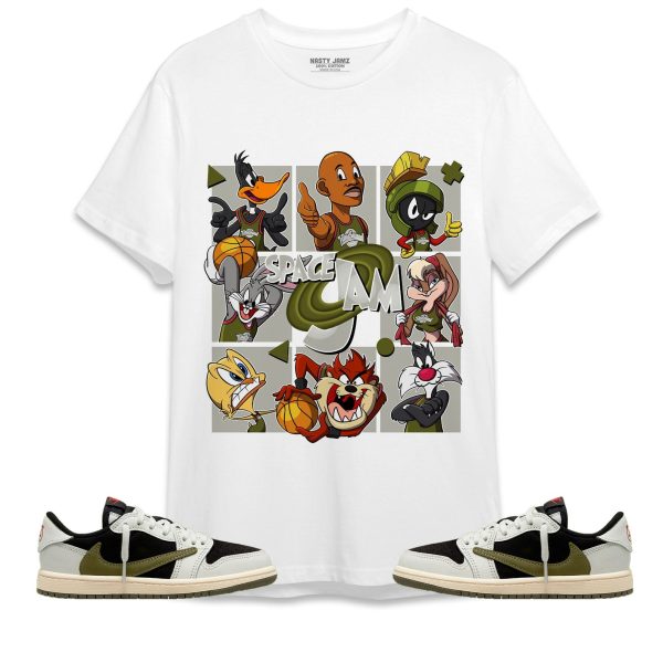 Space Jam MJ Unisex Shirt Match Jordan 1 Low Olive Jezsport.com