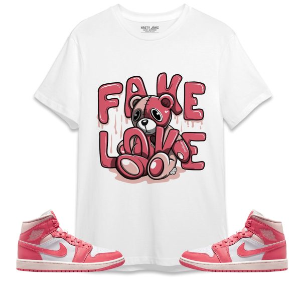 Fake Love Unisex Shirt Match Jordan 1 Mid Strawberries and Cream Jezsport.com