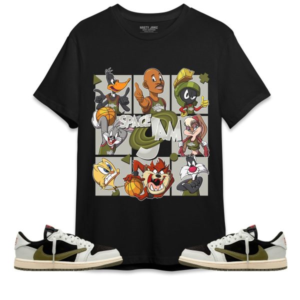 Space Jam MJ Unisex Shirt Match Jordan 1 Low Olive Jezsport.com