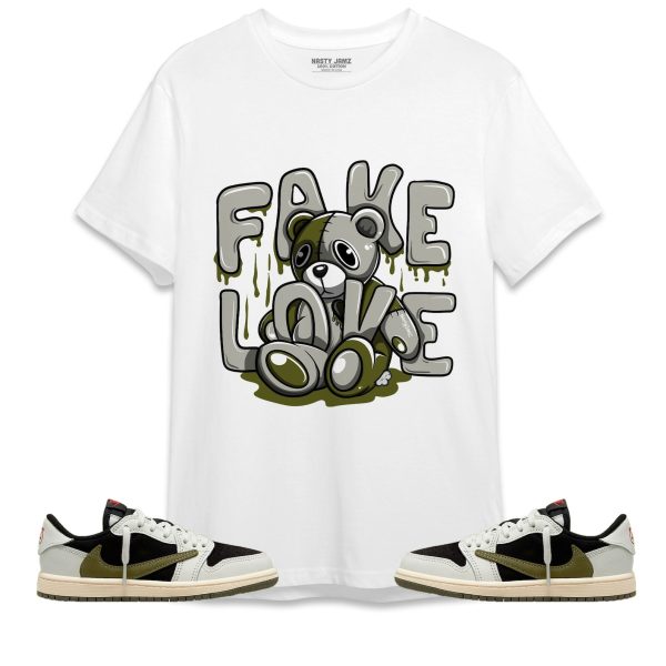 Fake Love Unisex Shirt Match Jordan 1 Low Olive Jezsport.com