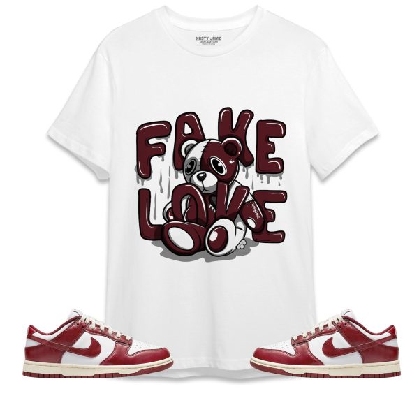 Fake Love Unisex Shirt Match Dunk Low Team Red Jezsport.com