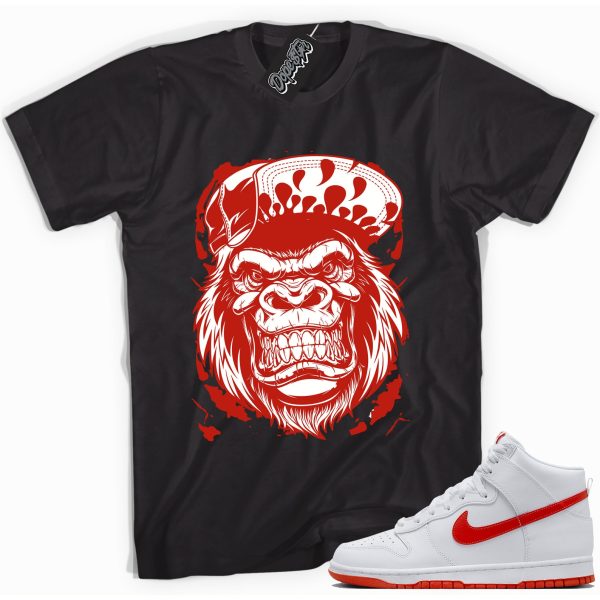 Gorilla Beast Sneaker Shirt Made To Match Dunks High White Picante Red Jezsport.com