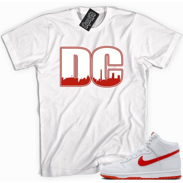 DC Sneaker Shirt Made To Match Dunks High White Picante Red Jezsport.com