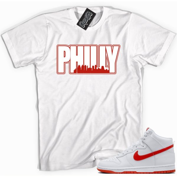 Philly Sneaker Shirt Made To Match Dunks High White Picante Red Jezsport.com