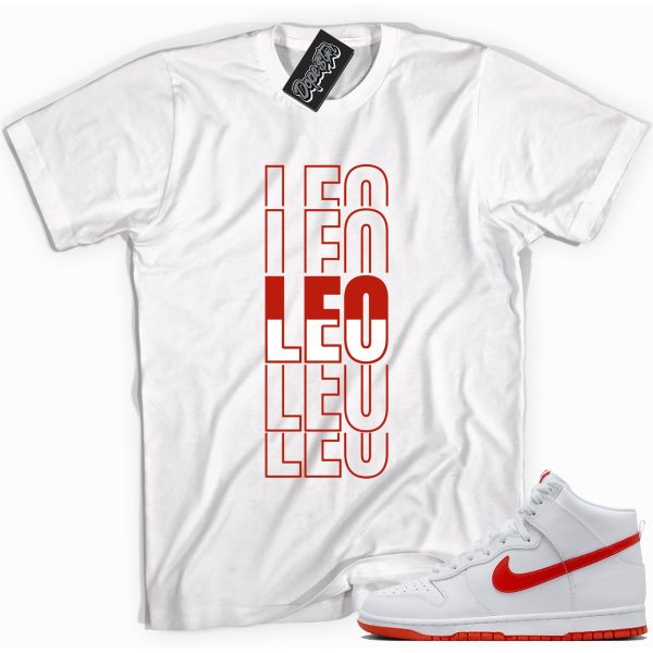 Leo Sneaker Shirt Made To Match Dunks High White Picante Red Jezsport.com