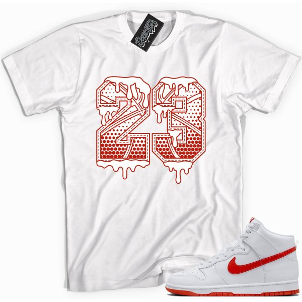 23 Basketball Sneaker Shirt Made To Match Dunks High White Picante Red Jezsport.com