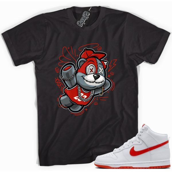 Slam Dunk Bear Sneaker Shirt Made To Match Dunks High White Picante Red Jezsport.com