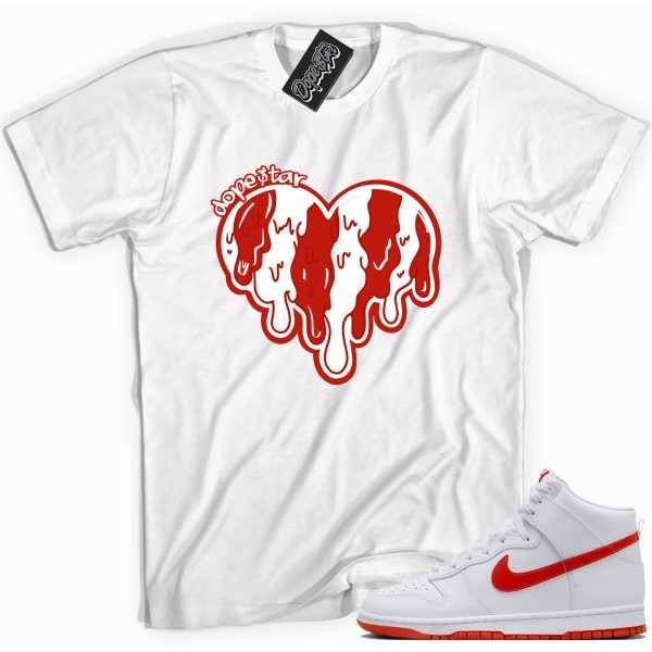 Melting Heart Sneaker Shirt Made To Match Dunks High White Picante Red Jezsport.com