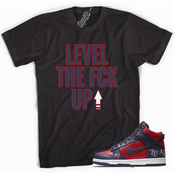 Level Up Sneaker Shirt Made To Match Dunks High Supreme Navy Jezsport.com