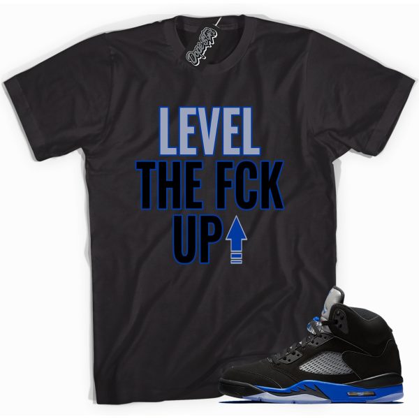 Level Up Sneaker Shirt Made To Match Jordan 5 Racer Blue Jezsport.com