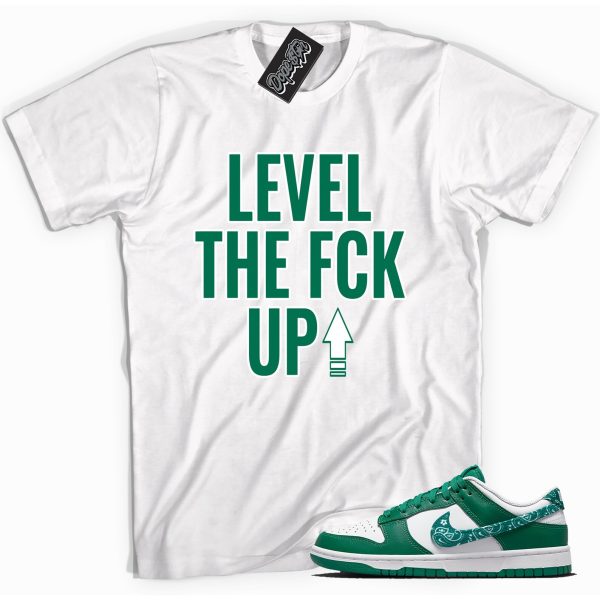 Level Up Sneaker Shirt Made To Match Dunks Low Essential Paisley Pack Green Jezsport.com