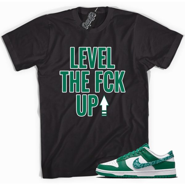 Level Up Sneaker Shirt Made To Match Dunks Low Essential Paisley Pack Green Jezsport.com