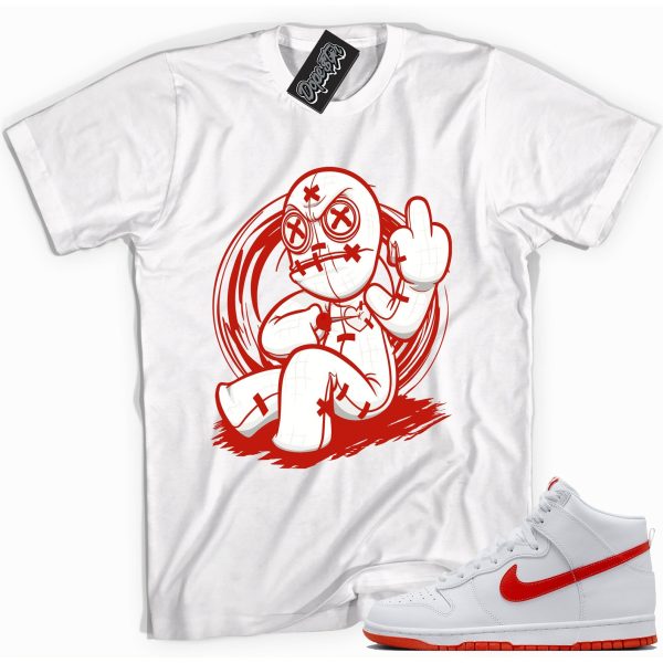 Voodoo Doll Sneaker Shirt Made To Match Dunks High White Picante Red Jezsport.com