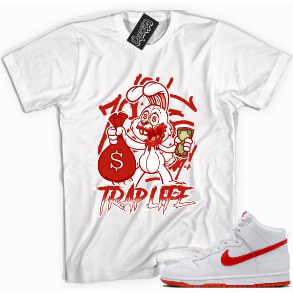 Trap Rabbit Sneaker Shirt Made To Dunks High White Picante Red Jezsport.com