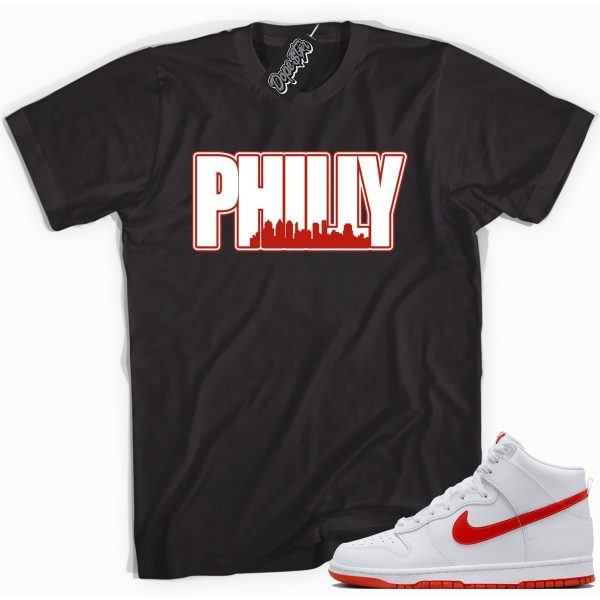 Philly Sneaker Shirt Made To Match Dunks High White Picante Red Jezsport.com