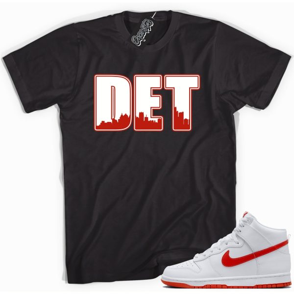 Detroit Sneaker Shirt Made To Match Dunks High White Picante Red Jezsport.com