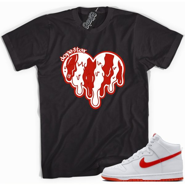 Melting Heart Sneaker Shirt Made To Match Dunks High White Picante Red Jezsport.com