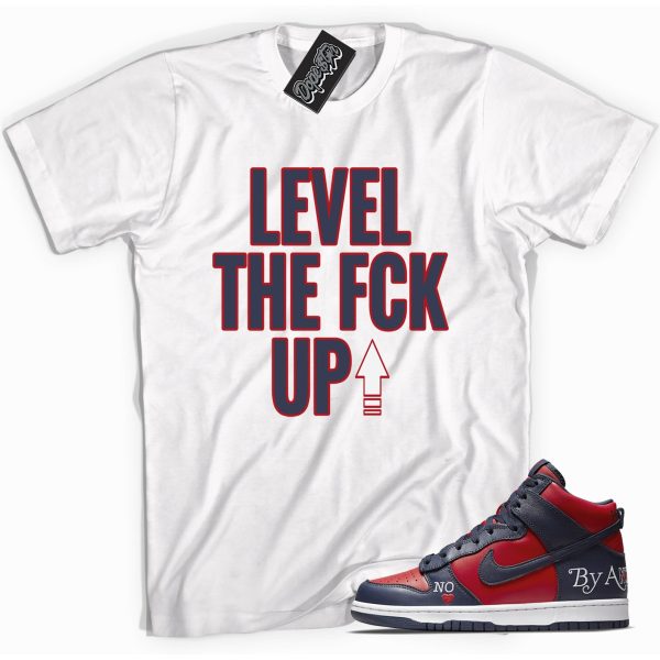 Level Up Sneaker Shirt Made To Match Dunks High Supreme Navy Jezsport.com