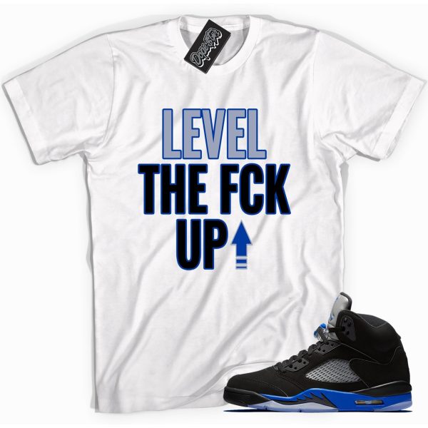 Level Up Sneaker Shirt Made To Match Jordan 5 Racer Blue Jezsport.com