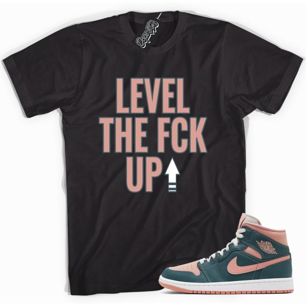 Level Up Sneaker Shirt Made To Match Jordan 1 Mid Dark Teal Green Jezsport.com