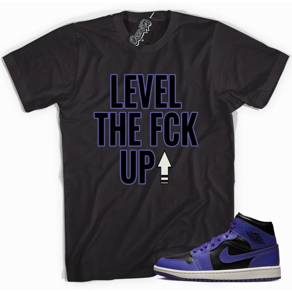 Level Up Sneaker Shirt Made To Match Jordan 1 Mid Purple Black Jezsport.com