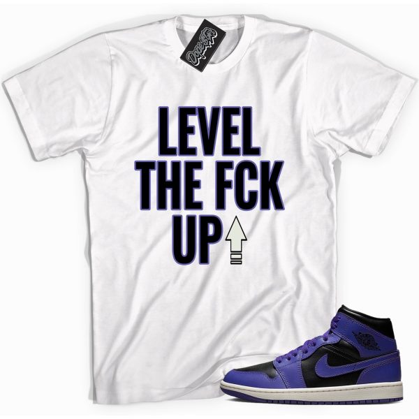 Level Up Sneaker Shirt Made To Match Jordan 1 Mid Purple Black Jezsport.com