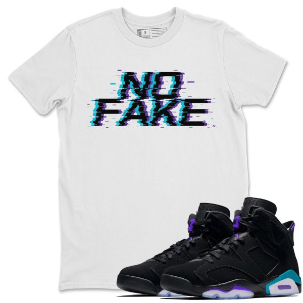 No Fake Glitch Unisex Tee - Sneaker T-Shirt To Match 6s Aqua Jezsport.com