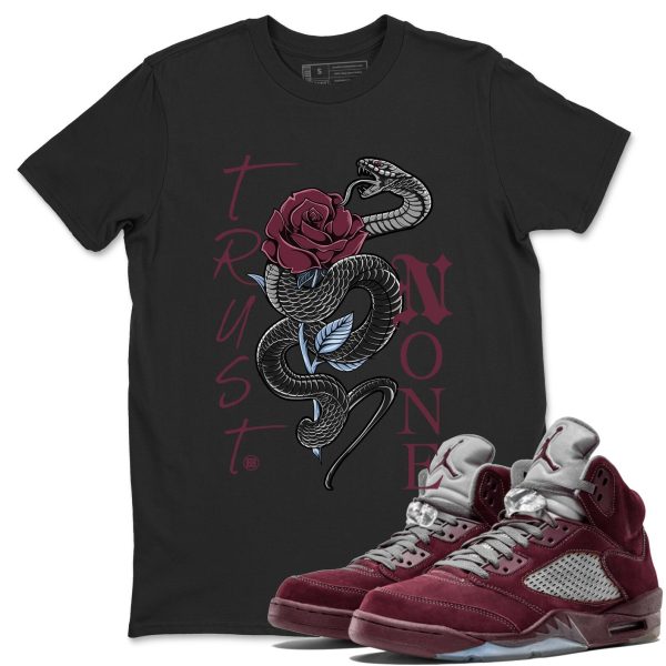 Trust None Unisex Tees - Sneaker Shirt To Match 5s Burgundy Jezsport.com