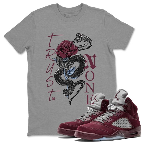 Trust None Unisex Tees - Sneaker Shirt To Match 5s Burgundy Jezsport.com