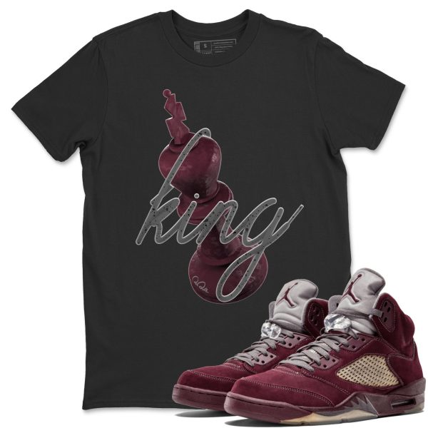 3D King Unisex Tees - Sneaker Shirt To Match 5s Burgundy Jezsport.com