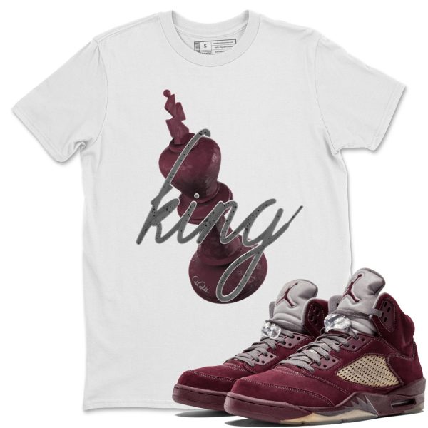 3D King Unisex Tees - Sneaker Shirt To Match 5s Burgundy Jezsport.com