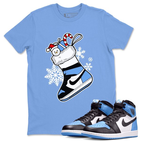 Sneaker Stocking Unisex Tees - Sneaker Shirt To Match 1s UNC University Blue Jezsport.com