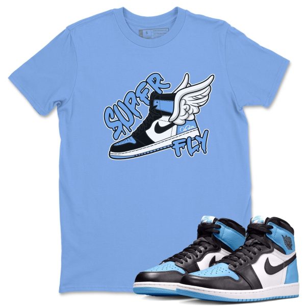 Super Fly Unisex Short Sleeve T-Shirt - Sneaker Shirt To Match 1s UNC University Blue Jezsport.com