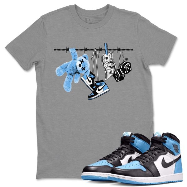 Clothesline Unisex Short Sleeve T-Shirt - Sneaker Shirt To Match 1s UNC University Blue Jezsport.com