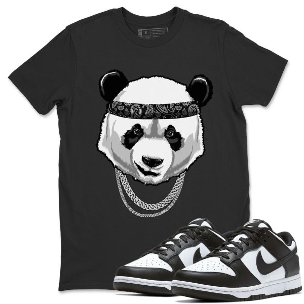 Gangster Panda Unisex Crew Neck T-Shirt - Sneaker Shirt To Match Dunks Panda Black White Jezsport.com